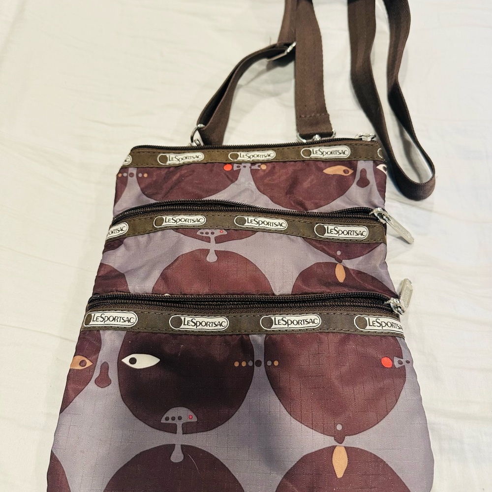 LeSportsac Purple and Brown Crossbody Bag